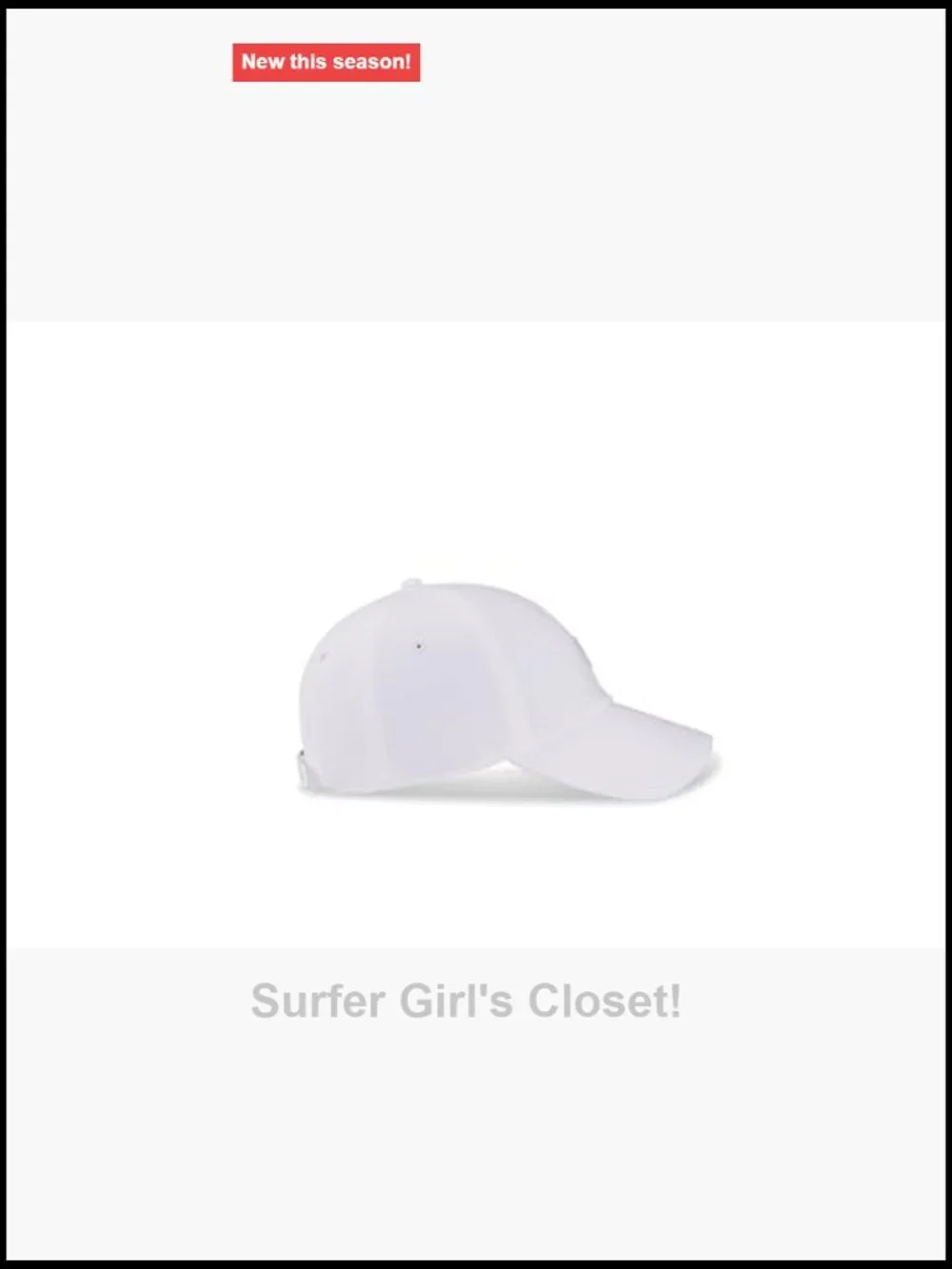 White Women's Training Aid Golf Baseball Cap with UV Protection